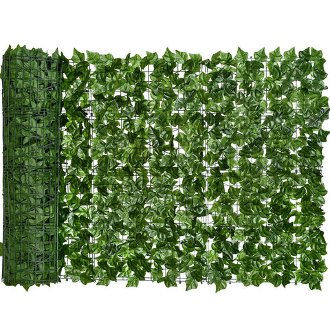 DearHouse artificial ivy privacy fence wall screen closeup shows dense leaves for outdoor privacy.