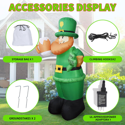 DearSun light-up display for St Patrick's Day shines after dark.