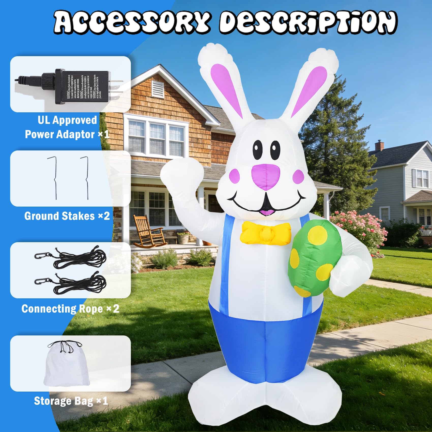 DearSun waterproof polyester bunny inflatable designed for durable outdoor display.