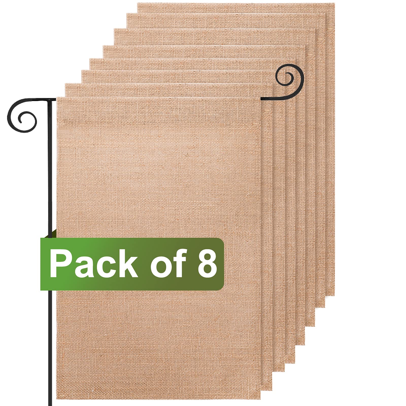 DEAYOU 8-pack burlap garden flags ready for outdoor decor and DIY projects