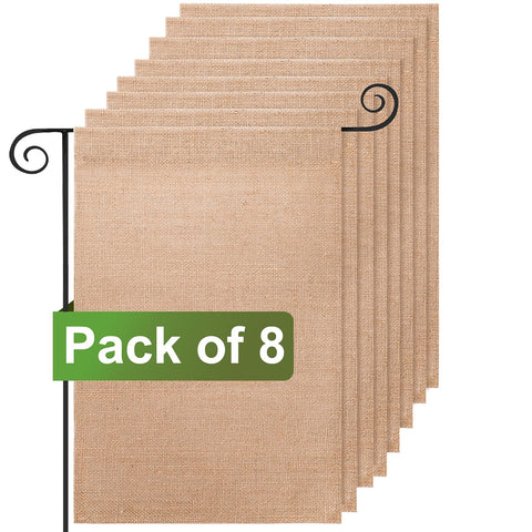 DEAYOU 8-pack burlap garden flags ready for outdoor decor and DIY projects
