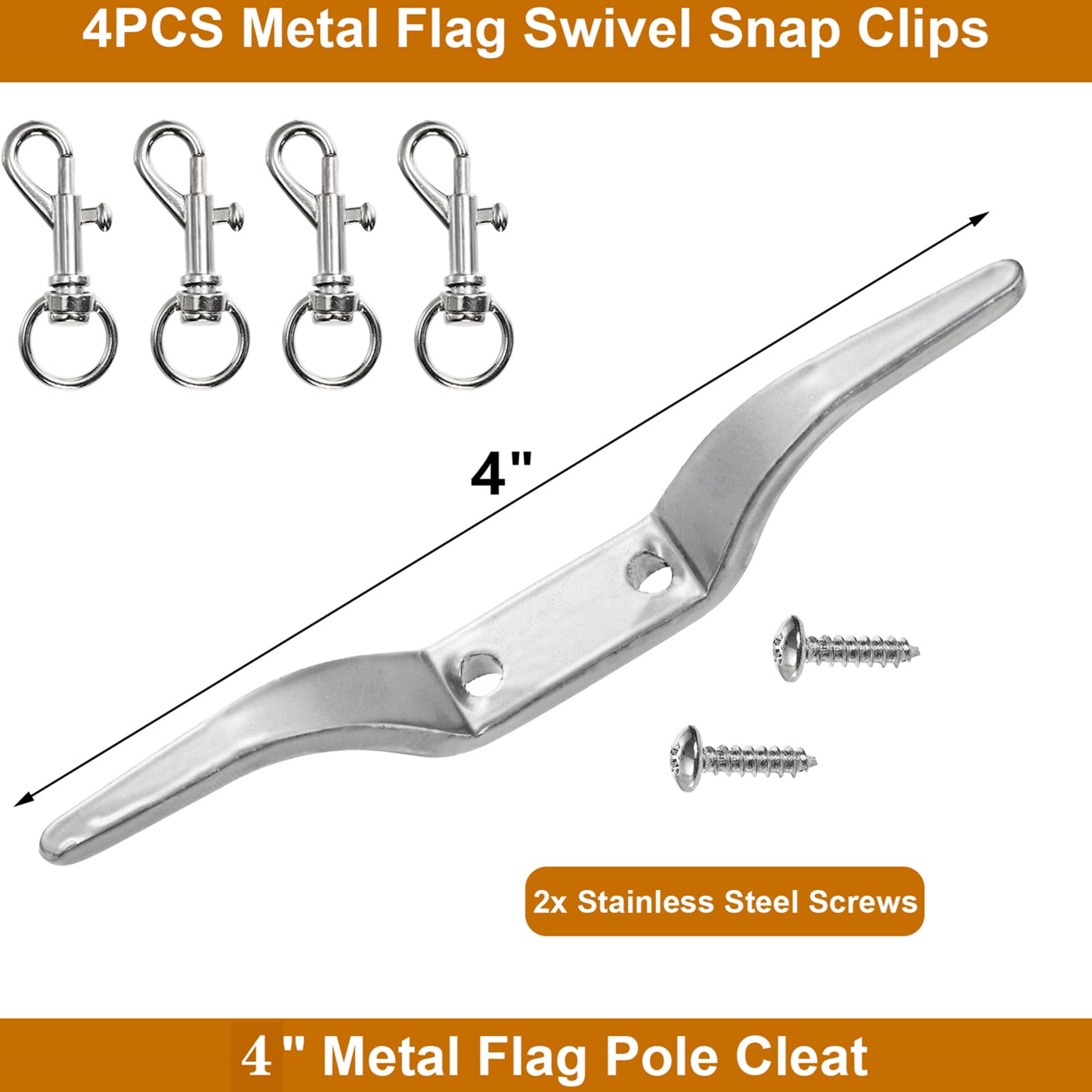 DEAYOU flag pole kit display showing all parts together for reference.