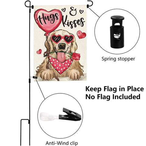 DEAYOU flag stand with spring stoppers adapts to pole diameters