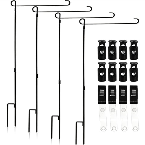 DEAYOU garden flag stand with weatherproof metal construction for outdoor decor