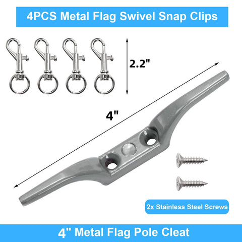 DEAYOU cleat hook, 4-inch rustproof and durable for rope fastening.