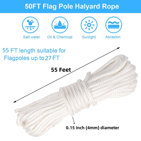 DEAYOU flagpole swivel hooks with 360-degree rotation to prevent tangling.
