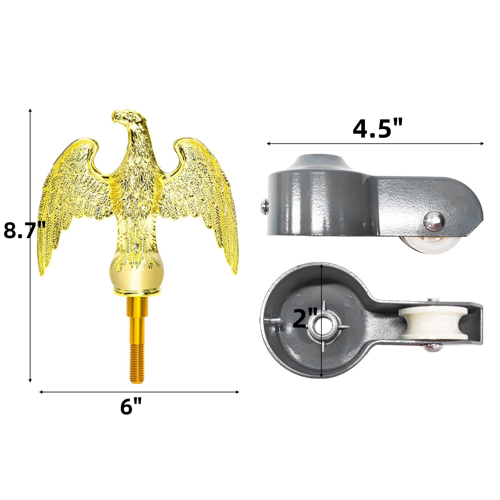DEAYOU flagpole truck with pulley for smooth halyard operation.