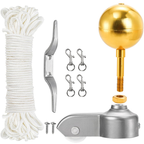 DEAYOU gold finish topper close-up, weather-resistant shine on aluminum alloy.