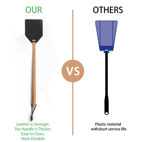 DEBETOOL dual-pack fly swatters with hanging rope for easy storage