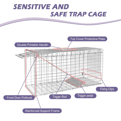 Deblue heavy-duty trap cage highlighting durable galvanized steel construction