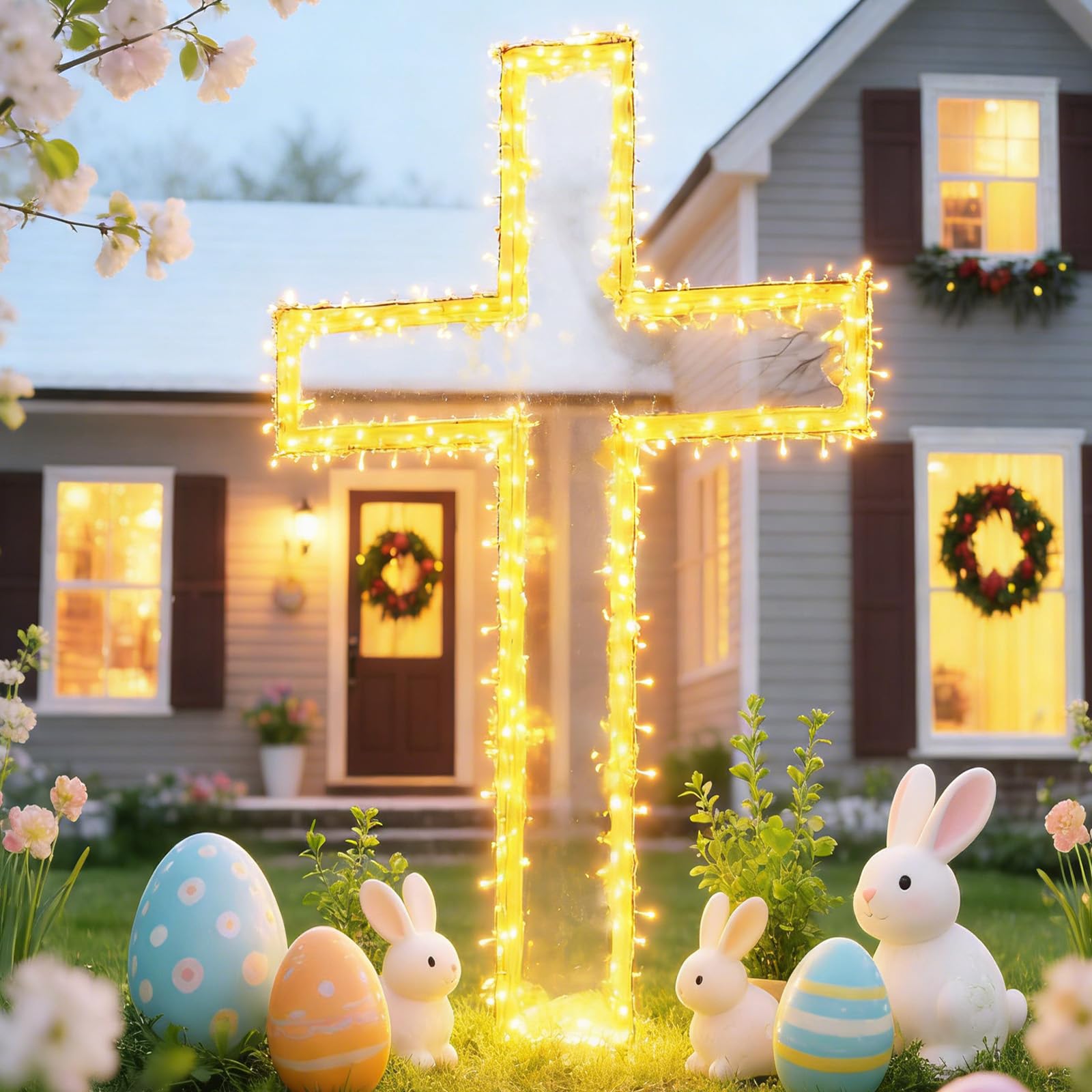 Deborg cross decor fits church yards and seasonal Easter setups.