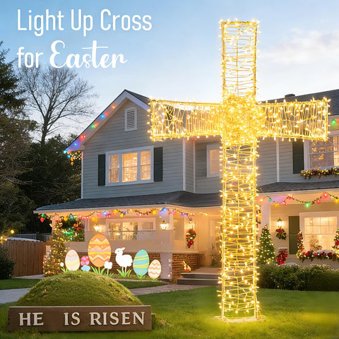 Deborg DIY light-up cross ready for adding nighttime illumination.