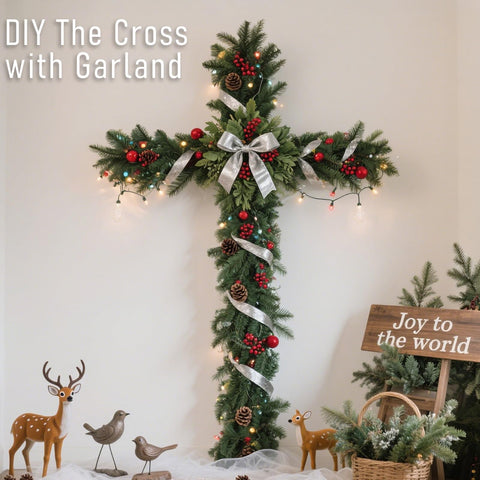 Deborg Easter cross with ribbons or lights for festive decoration.