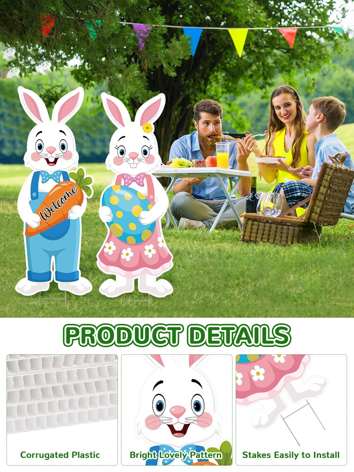 DECEED Easter backdrop sign ideal for family photos and memories.