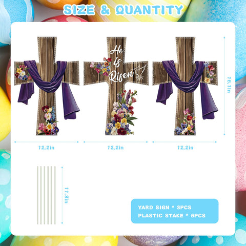 DECEED Cross lawn stake yard sign ideal for front yard Easter displays