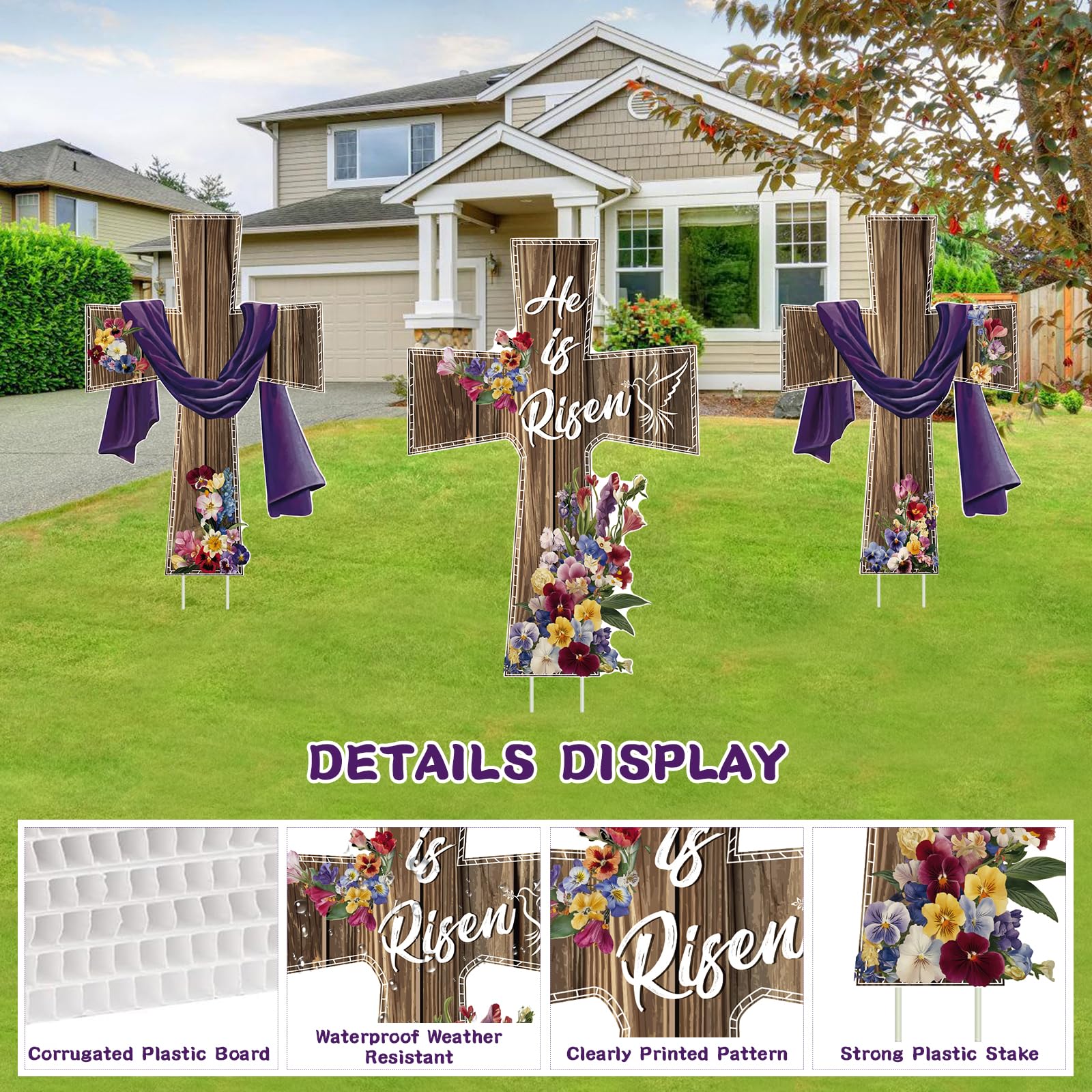 DECEED 3-pack yard signs with 6 stakes for easy backyard setup
