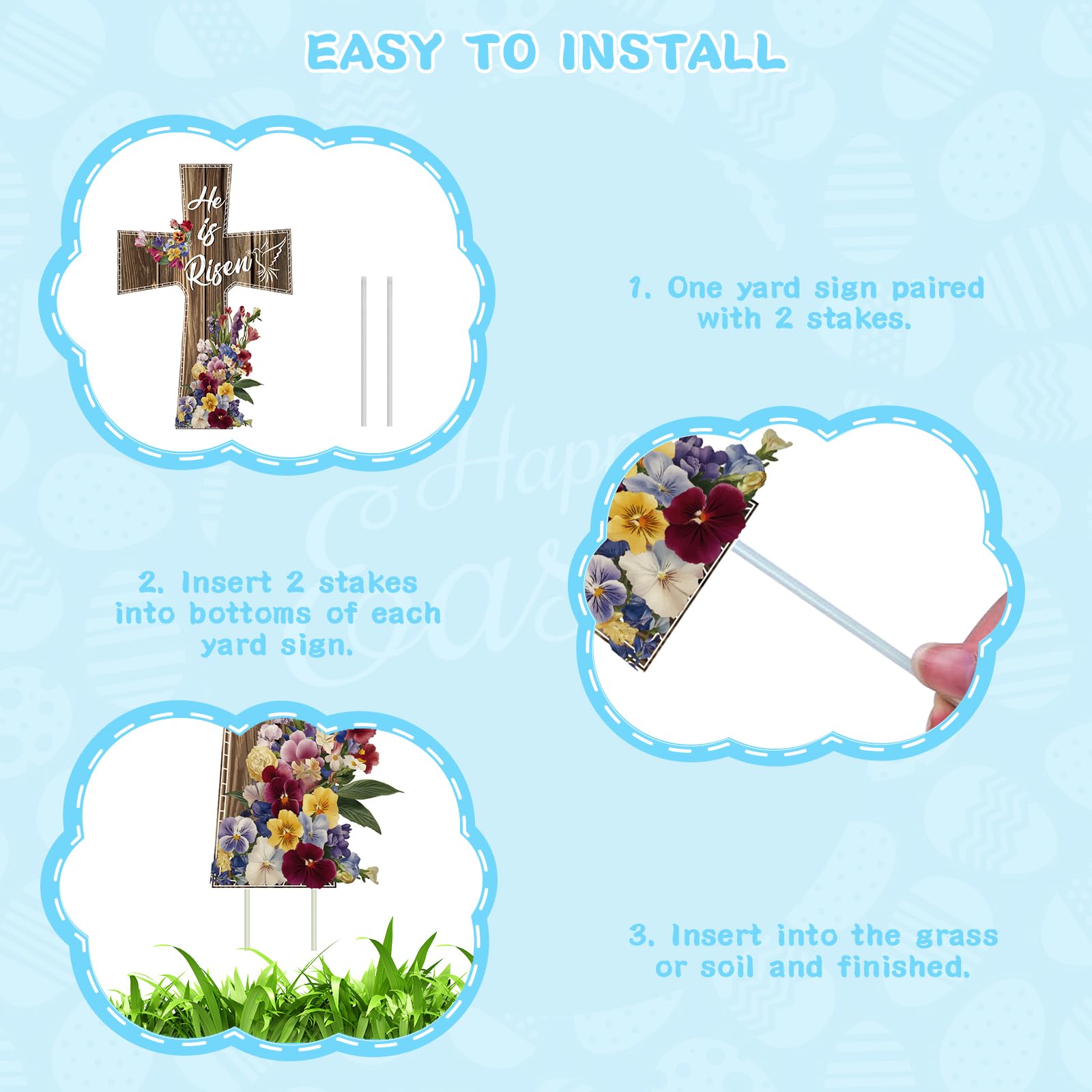 DECEED Easy-to-install Easter decor for garden, driveway, or sidewalk