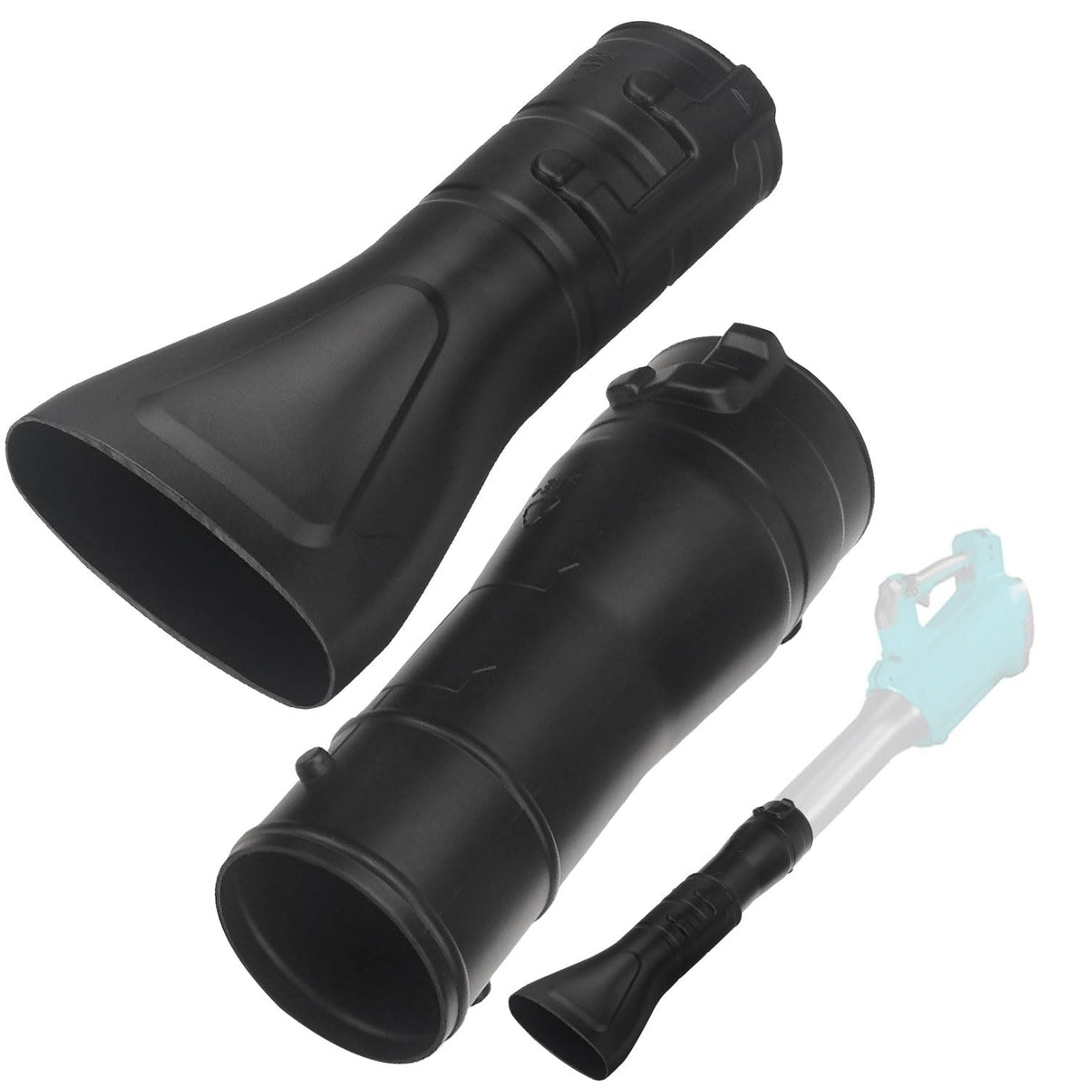 DECKMAN 191L13-5 blower nozzle close-up improves debris targeting.