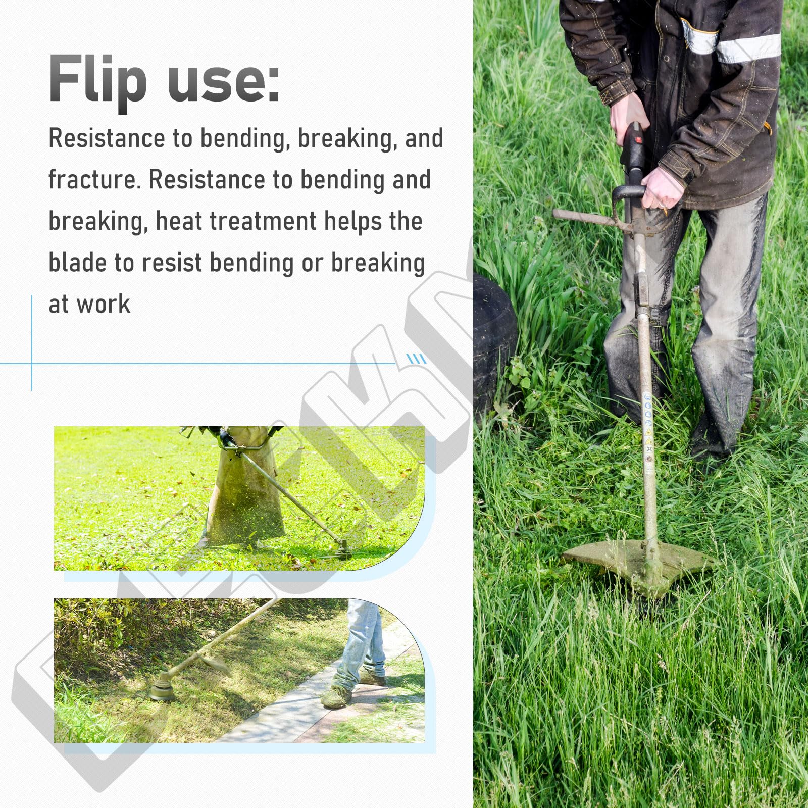 Hands wearing gloves during blade installation with DECKMAN blades.