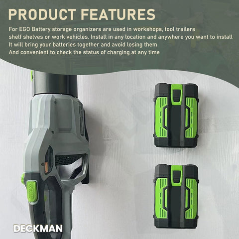 DECKMAN blower wall mount includes mounting screws for quick setup.