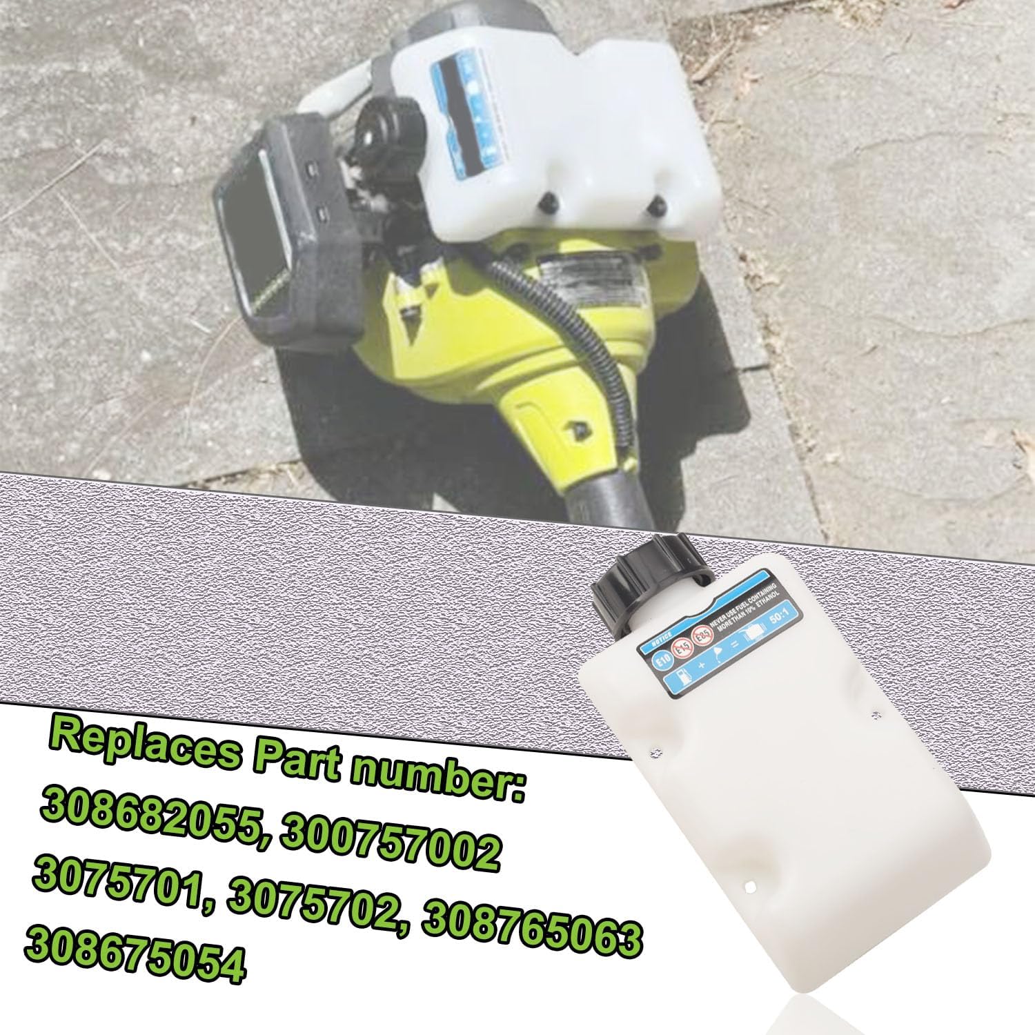 DECKMAN fuel tank assembly side view showing compact replacement design