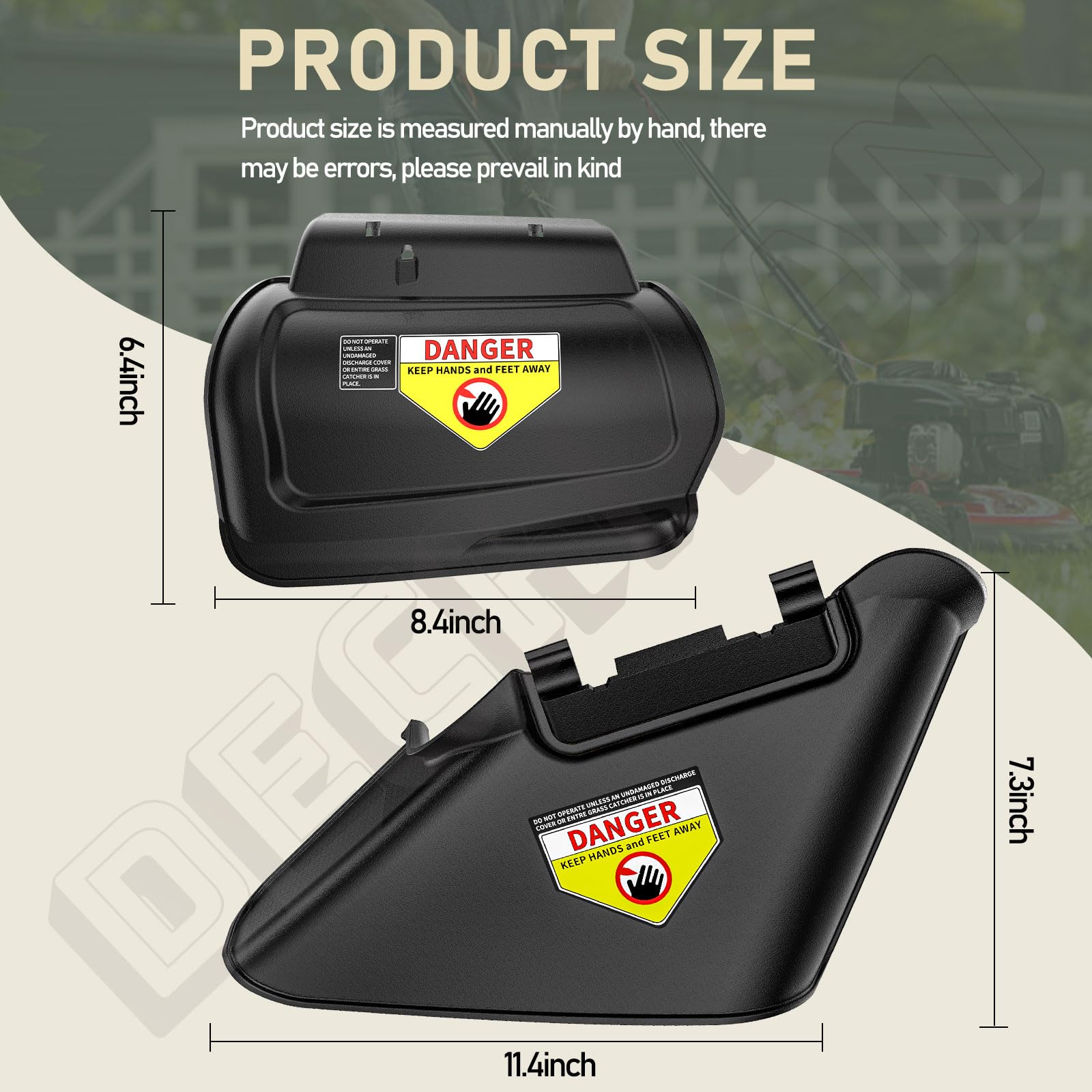 DECKMAN hinged mulching plug ready to replace worn parts, improving mulch flow