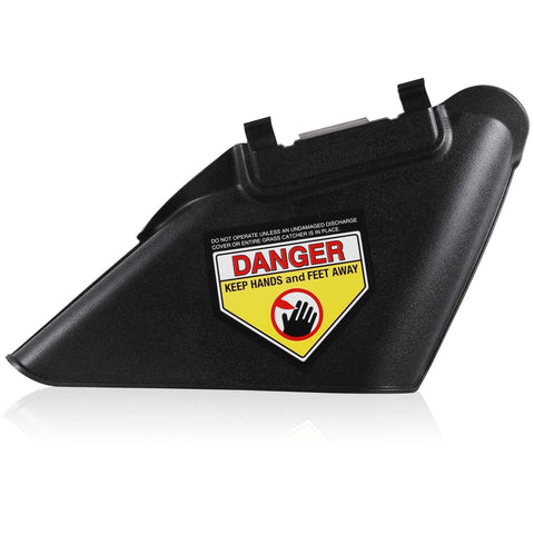 DECKMAN side discharge chute for 21-inch mower showing replacement option
