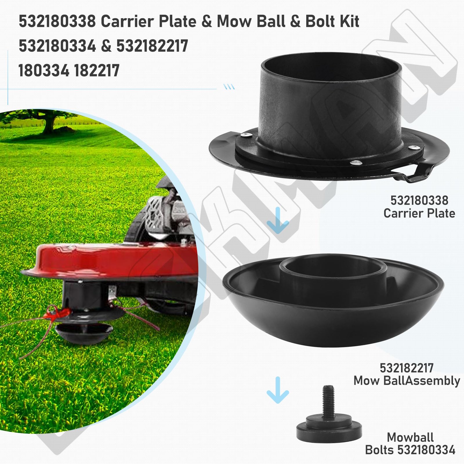 DECKMAN mow ball assembly enabling smooth height adjustments and maintenance