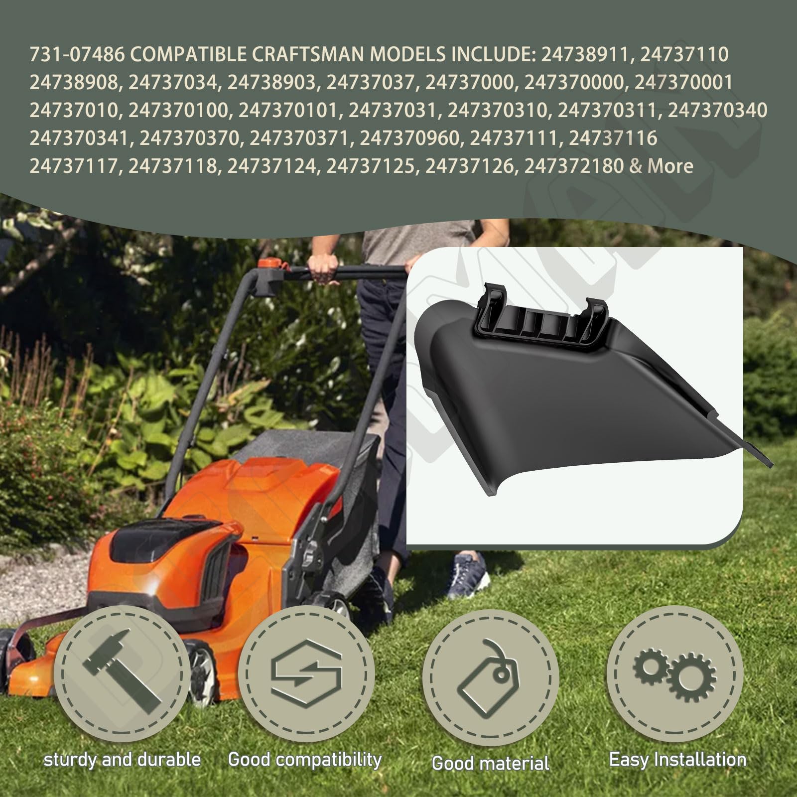 DECKMAN 21-inch deck replacement part supports MTD models for versatile use