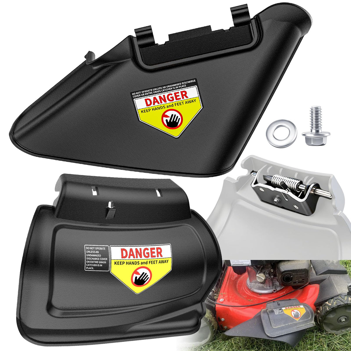 DECKMAN side chute attached to a 21-inch mower for smooth mulch discharge