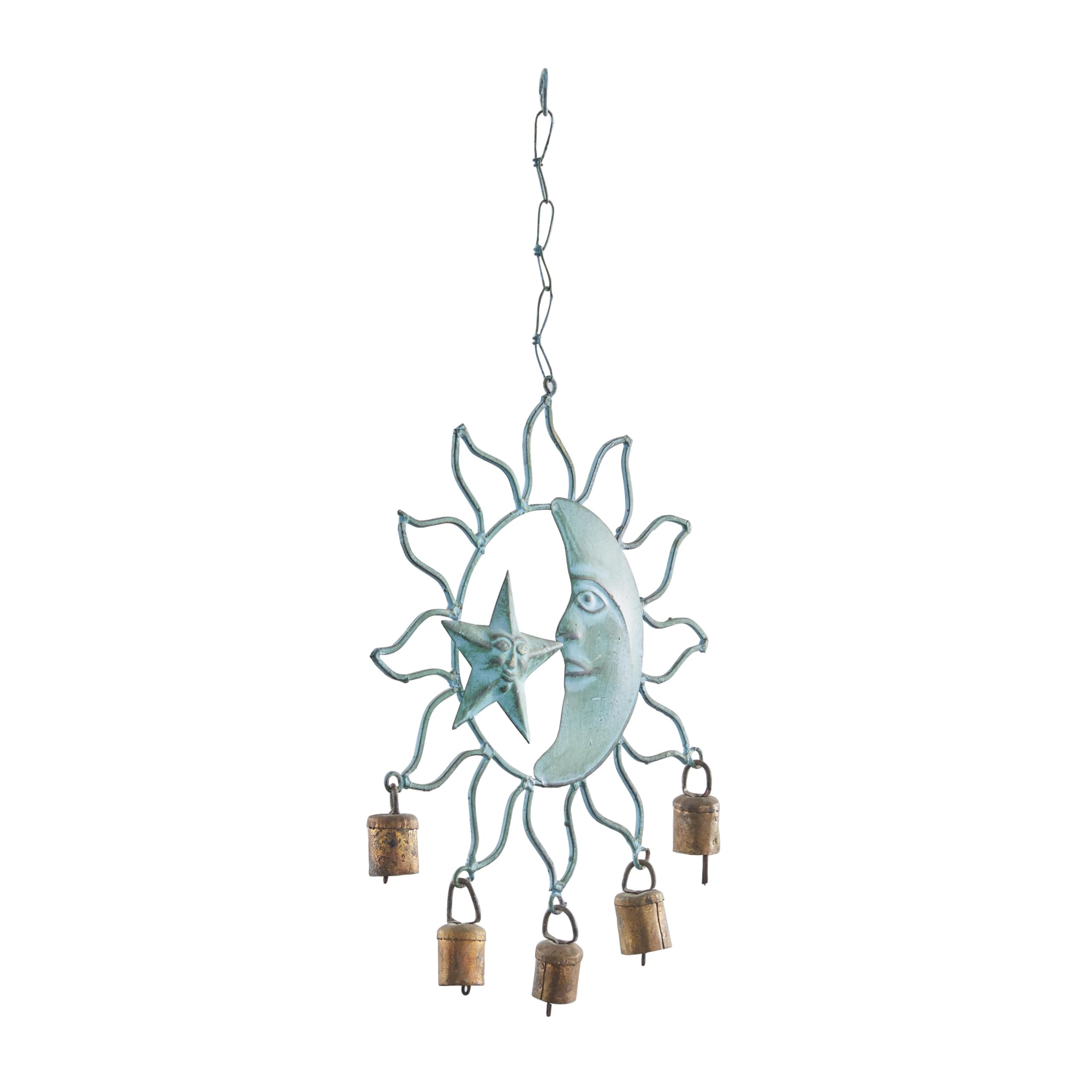 Deco 79 crescent moon inside adds gentle nighttime symbolism.