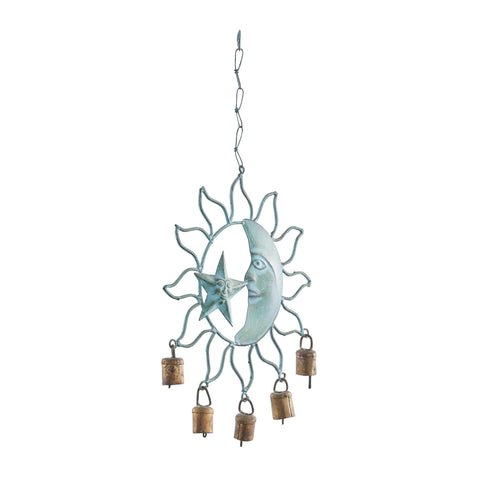 Deco 79 crescent moon inside adds gentle nighttime symbolism.