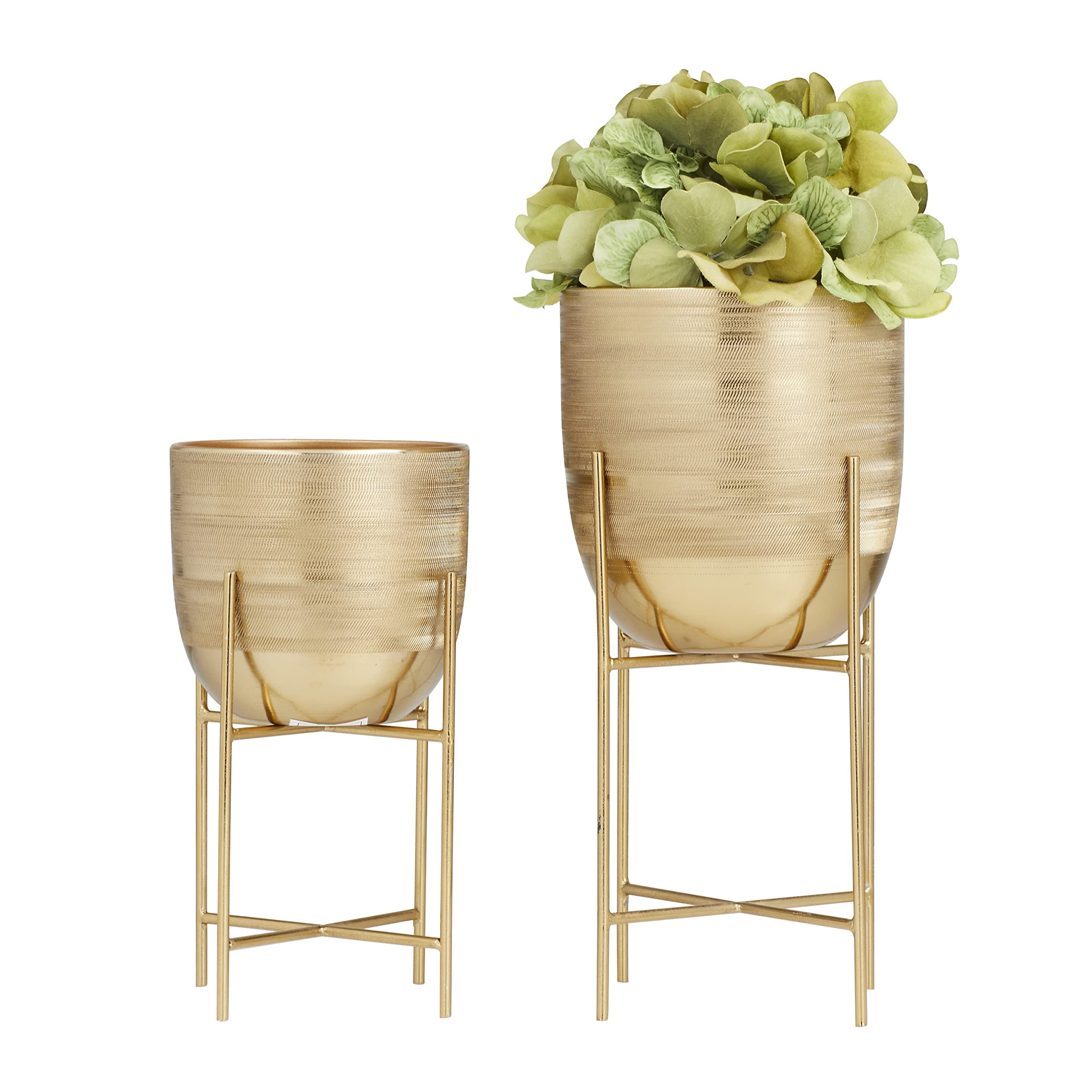 No drainage holes in Deco 79 planters, decorative display only.