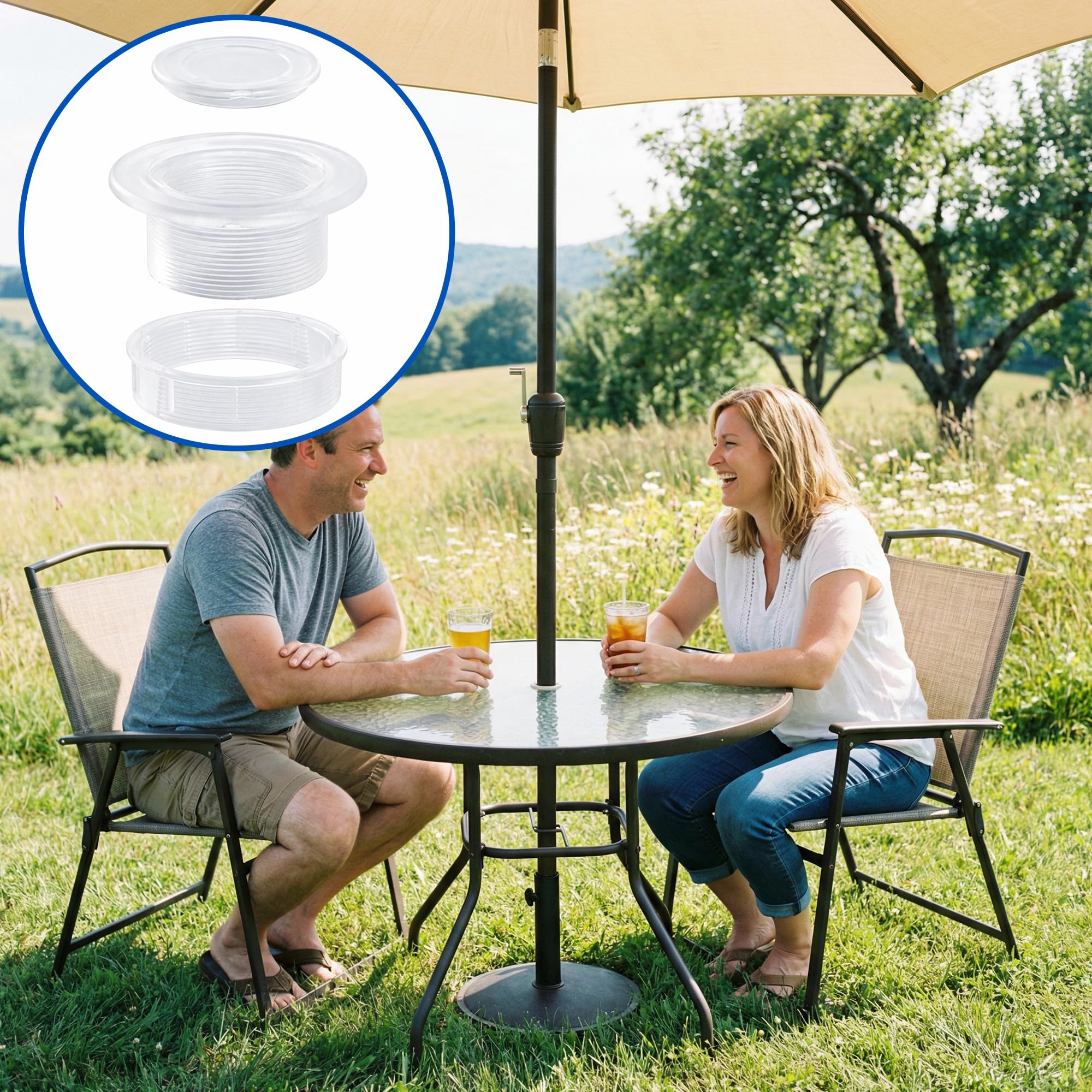 DECOHS 2-inch parasol accessory aiding wind stability and desk aesthetics