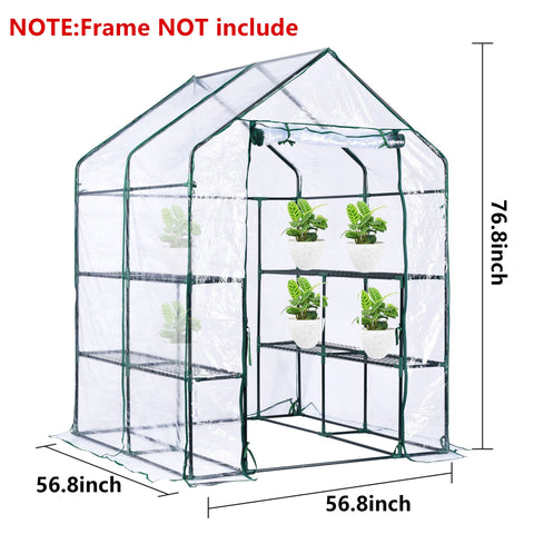 DECOHS 56x56x76 greenhouse cover showing waterproof and UV protection for plants.