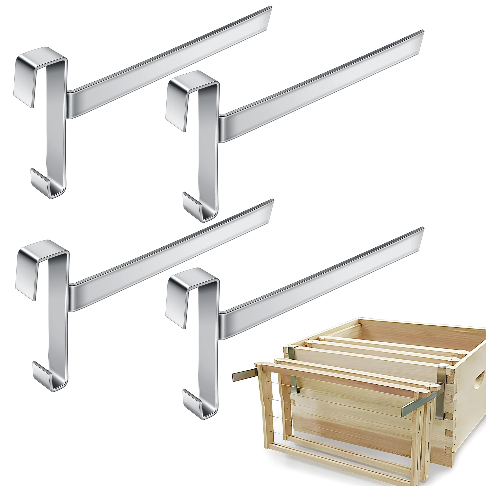DECOHS beehive frame bracket with five-frame capacity securing frames during hive inspection