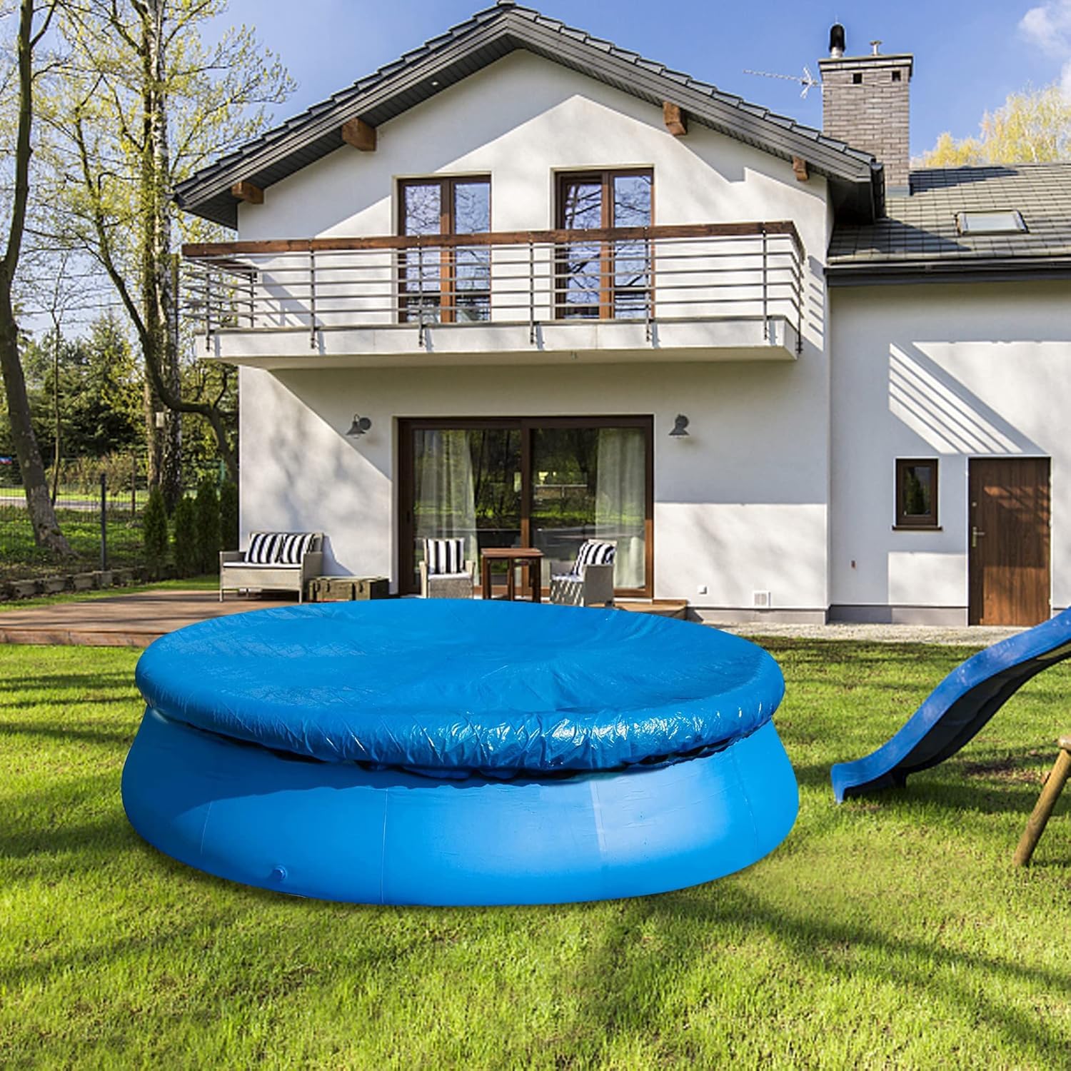 DECOHS round pool cover color may vary by batch.
