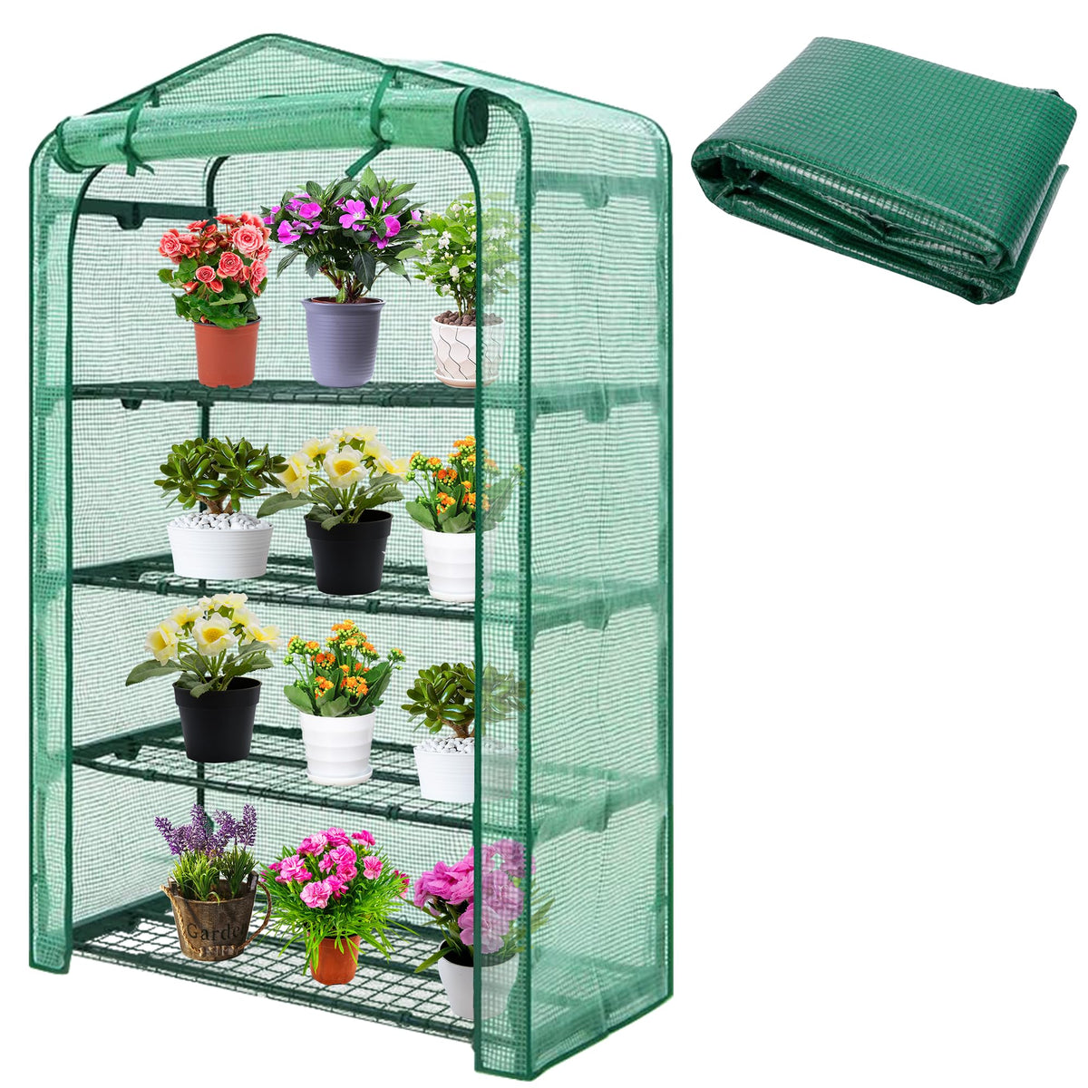 DECOHS extra wide greenhouse cover front view showing spacious space for plants