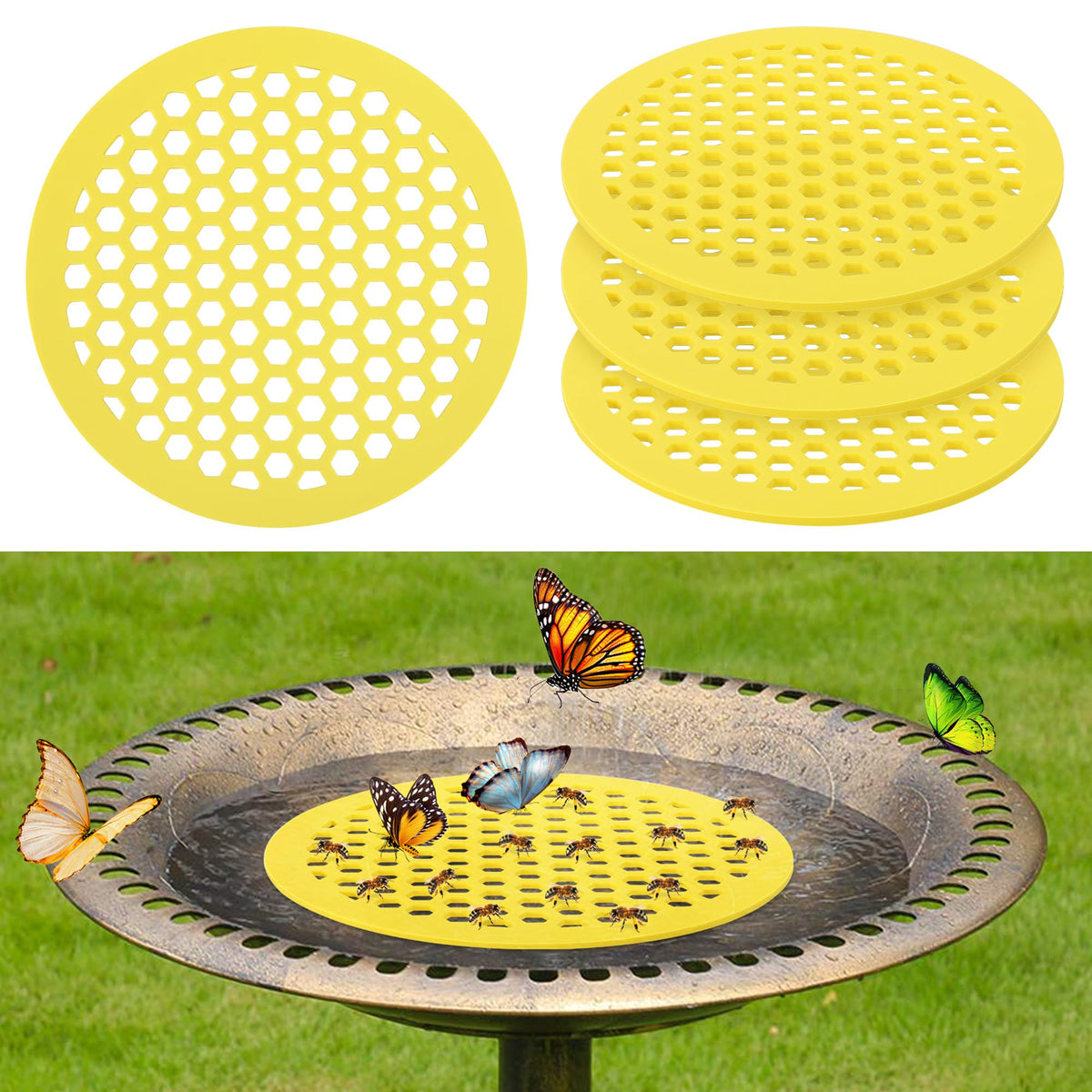DECOHS floating bee island with honeycomb EVA foam for safe bee sipping