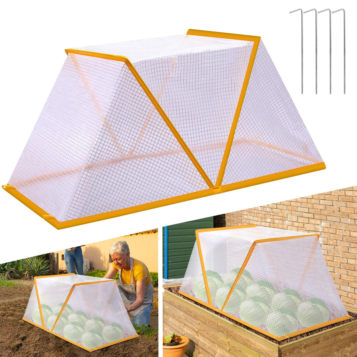 DECOHS Garden Row Accelerator Cover assembly demonstrates quick setup for protected vegetable rows.