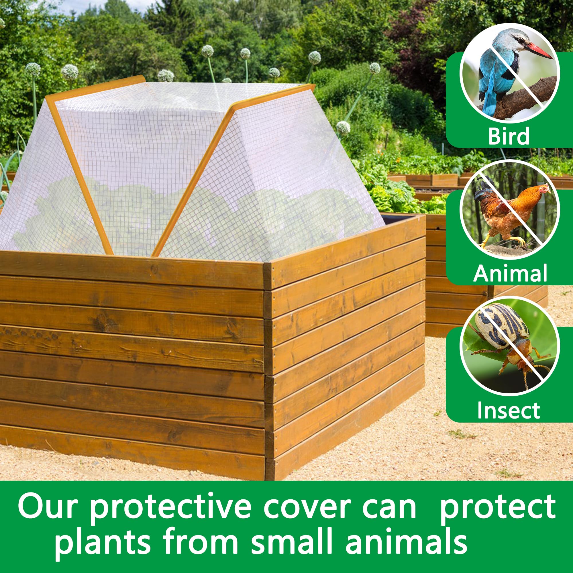 DECOHS Garden Row Accelerator Cover open-vent design allows plants to breathe.