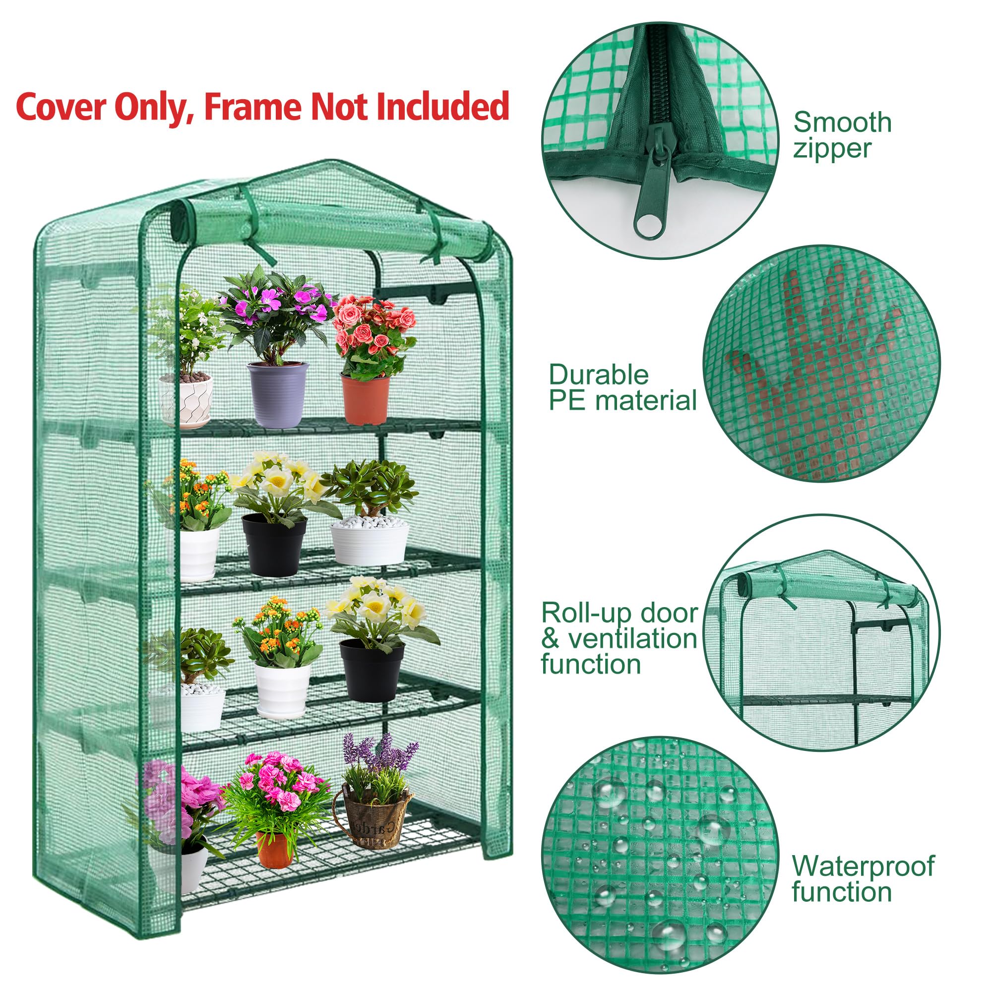 DECOHS greenhouse cover close-up of stitched edge and durable material