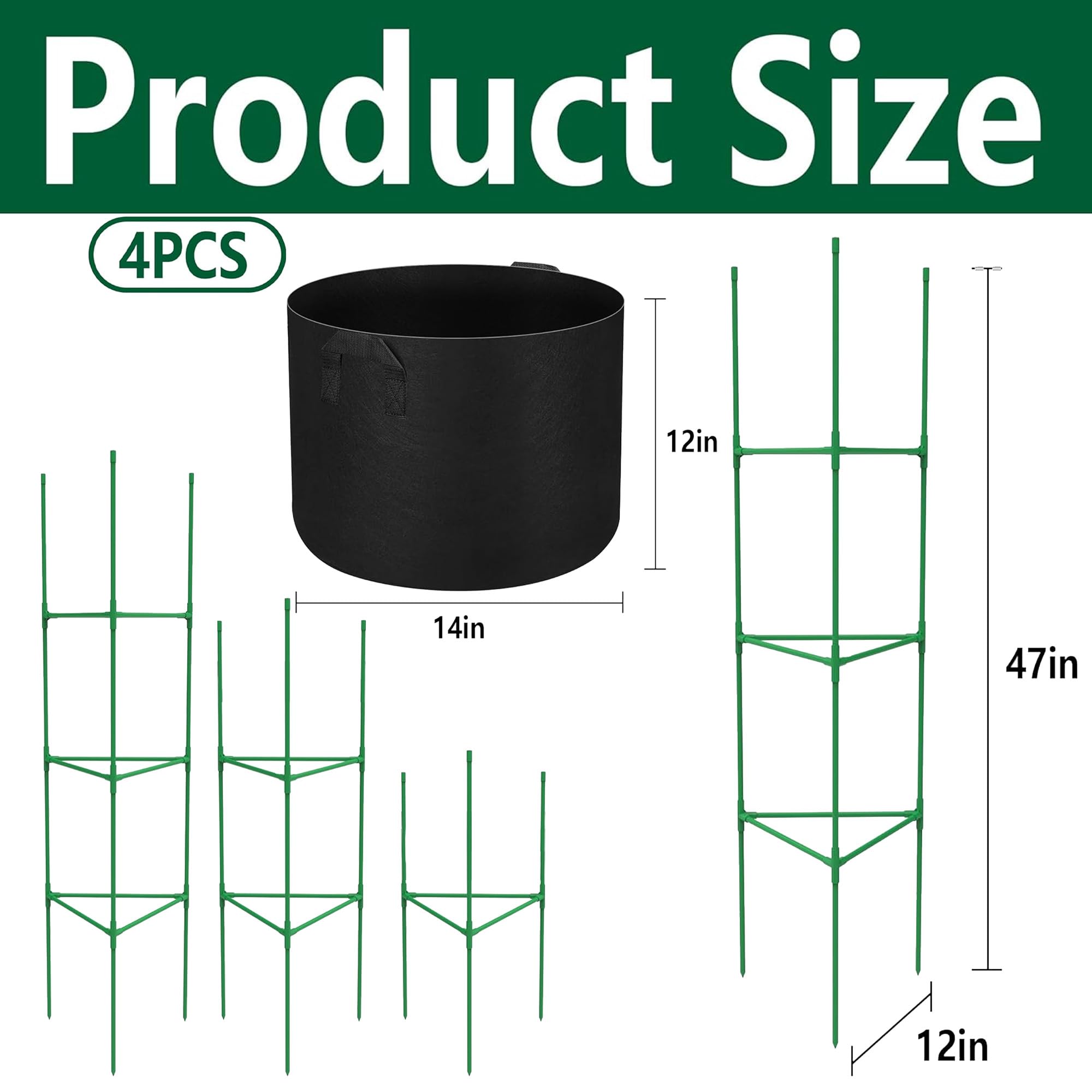 DECOHS grow bags 14x12 inch promote drainage and mobility