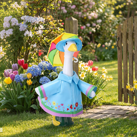 DECOHS lawn porch geese decor demonstrates charming garden centerpiece potential.