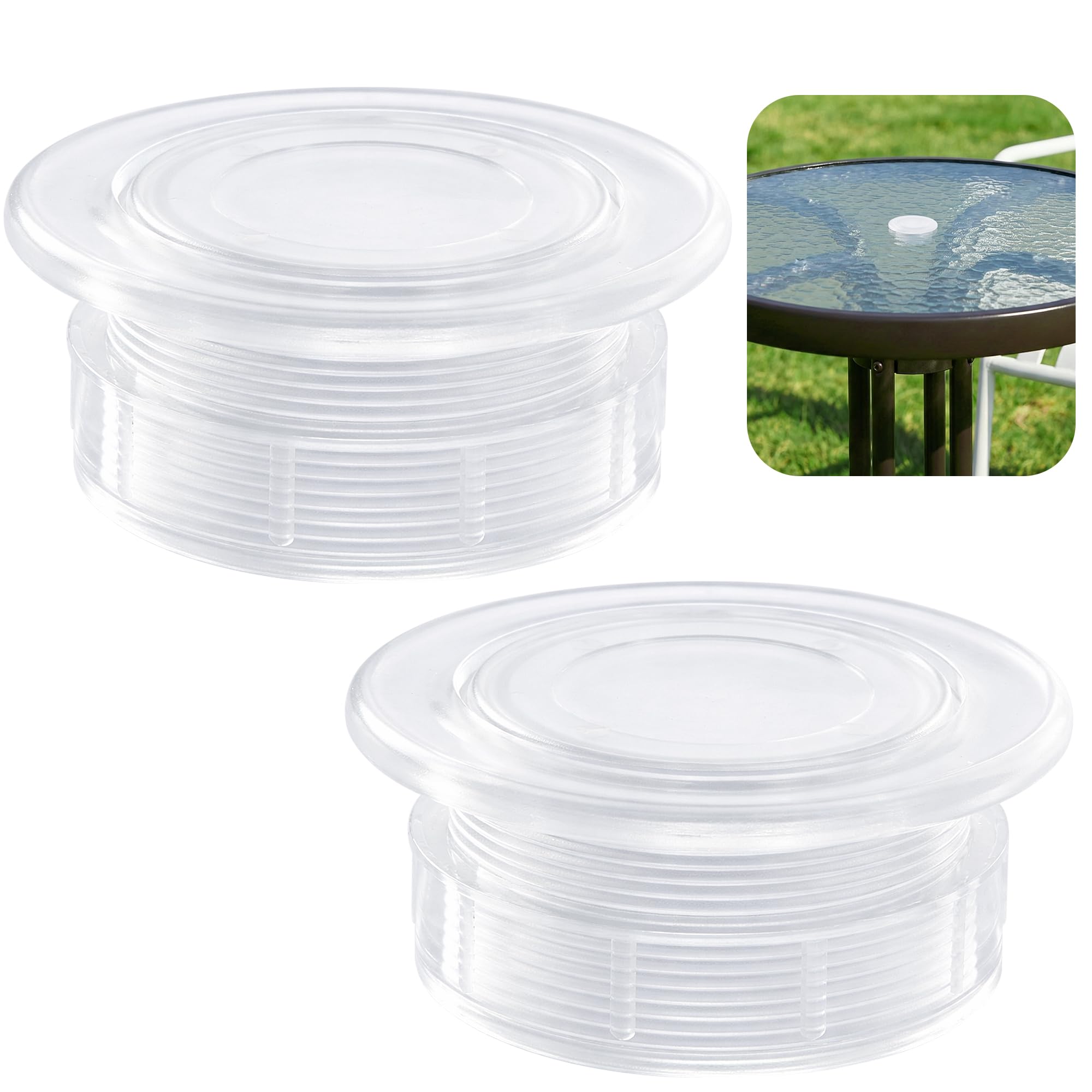 DECOHS parasol hole ring plug mounted in a 2-inch table hole stabilizing the setup