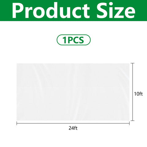 DECOHS plant protection cloth 24x10 ft shown over beds for even light.