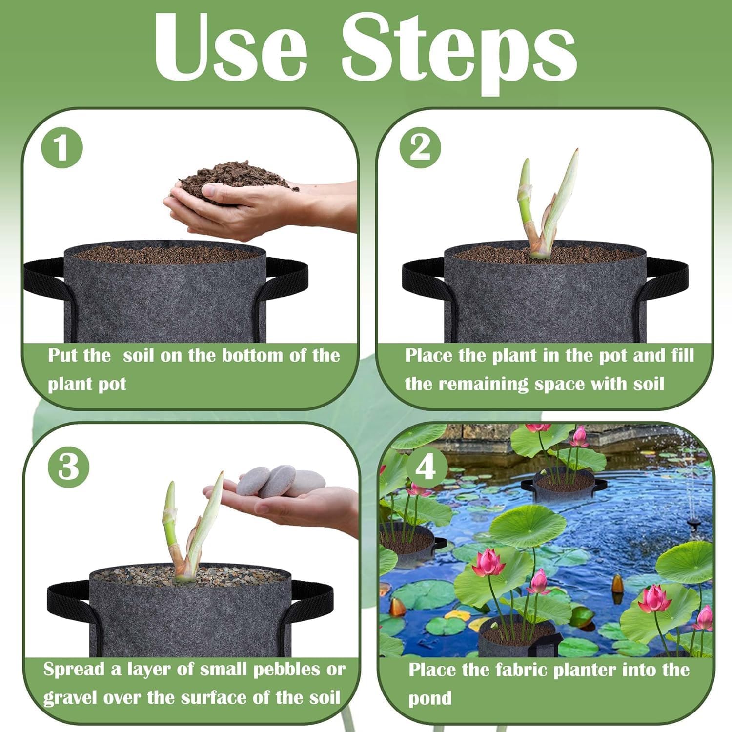 DECOHS pond plant bags with handles ideal for quick relocation