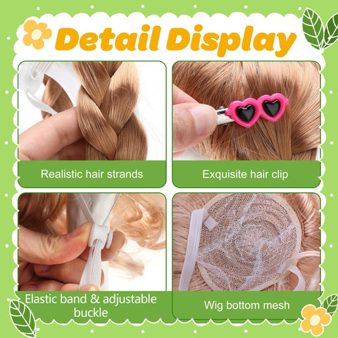 DECOHS heart-clip pink accessory wig enhances the garden goose's look with color accents.