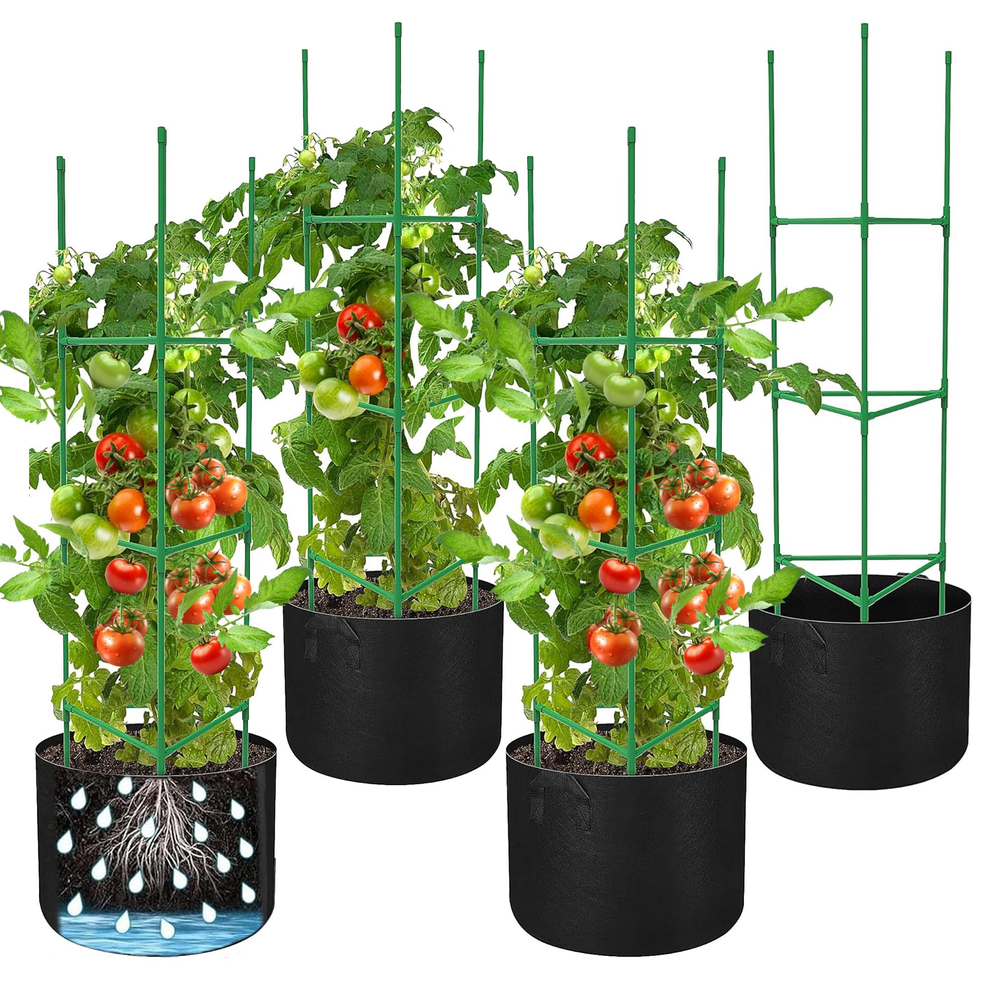 DECOHS triangle tomato cage assembly for sturdy vertical support