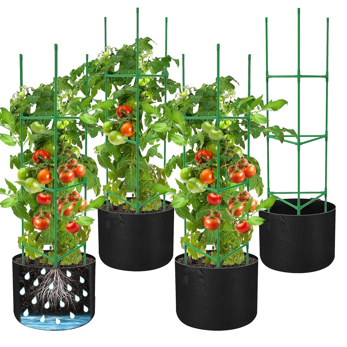 DECOHS triangle tomato cage assembly for sturdy vertical support